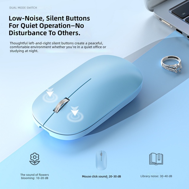 New Model Dual Mode Rechargeable 2.4g BT Wireless Mouse 4D USB Receiver 1600 DPI Office Home Charging Computer Silent Mice