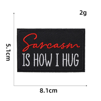 Logo personnalisé Word Design fer sur tissu sergé brodé Rectangle noir Patch