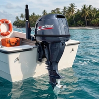 Sistem Kontrol Mesin Perahu Nelayan 15HP 4 Tak Berbahan Aluminium Alloy, Pendingin Air, Starter Manual, Grosir OEM