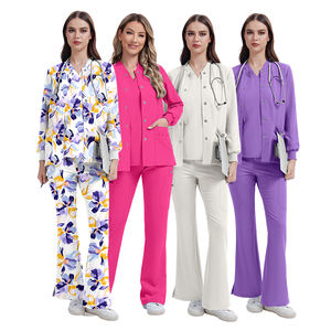 2025 meilleure vente pur coton unisexe Floral noël imprimé médical soins infirmiers gommage haut chemise pour clinique dentiste <span class=keywords><strong>esthéticienne</strong></span> - Product Image 2