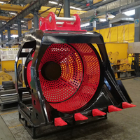 Godet de criblage hydraulique orné et résistant à l'usure pour excavatrice de 1 à 50 tonnes, pour terre, pierre, gravier, rotation 360° °   Bac de criblage pour excavatrice