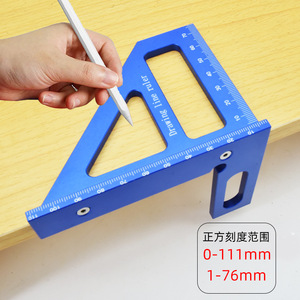 Règle triangulaire ZHCY 45/90 degrés en métal pour le dessin, le travail du bois et la décoration - Product Image 3