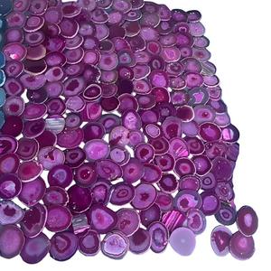 Commercio all'ingrosso Tinti di Verde Naturale Fette di Agata con Oro/Argento Placcatura Bordo - Product Image 6