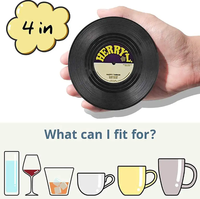 Sous-verres antidérapants en caoutchouc légers et chauffants, design rétro de disque vinyle de luxe, écologiques, 400 mm, avec logo personnalisé, vente en gros