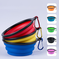 En gros 450ML Portable Voyage Pet Eau Bol D'alimentation Pliable Silicone Chien Bol pour Voyager Marche