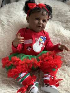 Poupée Reborn <span class=keywords><strong>Anna</strong></span> de 60 cm, costume de rêve africain articulé et souple, après quatre hommes - Product Image 4