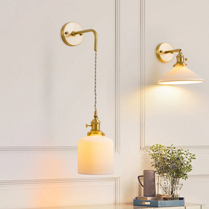 Modern Vintage Industrial <b>Lamp</b> White Ceramic Lampshade Hanging Pendant Lighting Fixture Iron <b>Kitchen</b> Chandelier Pendant Light - Product Image 4