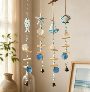 Campanas de Viento Decorativas Art <span class=keywords><strong>Deco</strong></span> con Forma de Estrella de Mar 3D, Decoración para el Hogar de Pascua, Hechas a Mano y Ecológicas, para Colgar en la Sala de Estar - Product Image 2