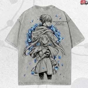 เสื้อยืดอนิเมะ <span class=keywords><strong>Frieren</strong></span> สไตล์วินเทจ ล้างสีแบบวินเทจ ของขวัญสุดเท่ สตรีทแวร์ ผ้าคอตตอนหนา ลายการ์ตูนญี่ปุ่น รับผลิตแบบ OEM ODM - Product Image 4