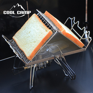 Support à pain grillé pliable en acier inoxydable Cool Camp, portable, pour barbecue extérieur, camping, cuisson et pâtisserie - Product Image 1