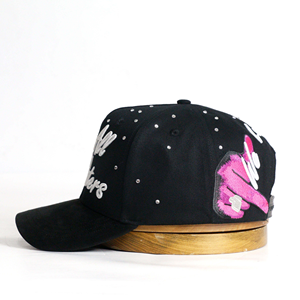Cappellino Snapback Baida 'For All Our Haters' con Ricamo e Strass, Unisex, 5 Pannelli, Stile Streetwear - Product Image 2