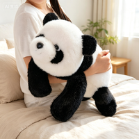 Peluche Panda Rouge Géant à Longs Bras OEM ODM, Coussin Doux et Câlin pour Décoration Intérieure, Cadeaux d'Anniversaire et Compagnon