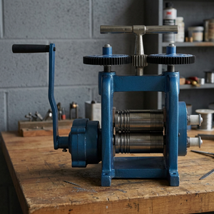 Laminoir manuel en métal bleu SUNTOOLS/STIPL modèle 309OO(I) pour la fabrication de bijoux DIY avec rouleaux réglables et manivelle - Product Image 5