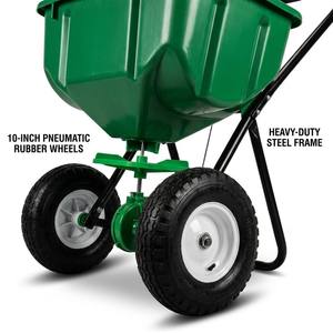 Épandeur manuel robuste de 25 L pour engrais et semences, avec roues de 10 pouces, pour sel et sable de jardin - Product Image 3