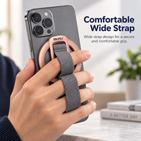 Support de téléphone magnétique amélioré BUKU avec dragonne tressée durable, logo personnalisé et anneau pliable