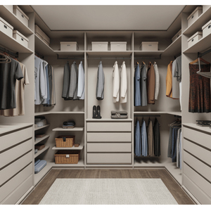 Armoire sur mesure moderne pour dressing, meubles en placage de chêne blanc, armoire pour dressing - Product Image 1