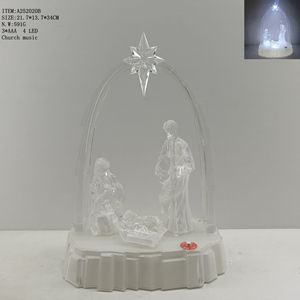 Juego de Pesebre Navideño con Luz LED de Jesucristo, Figuras de Acrílico de la Virgen María y la Sagrada Familia, Estatuas de Animales, Decoración para el Hogar, Arte para Jardín, Regalo - Product Image 4
