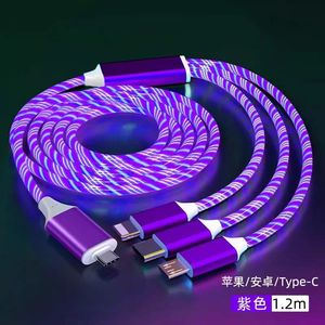 New 1M Xe LED Chảy Ánh Sáng Dữ Liệu Điện Thoại Di Động Sạc Dây Dây Micro USB Loại C 8 Pin Sạc Cáp Cho Iphone Samsung Galaxy - Product Image 4