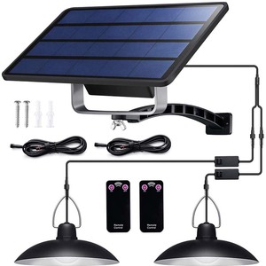 16LED IP65 Waterproof Garden <strong>Solar</strong> <strong>Light</strong> 2200mAh Battery <strong>Indoor</strong>/Outdoor Emergency Lighting 3W Dual Head 260lm - Product Image 3