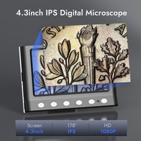 Microscopio Digital USB con Soporte de Succión, 1000X, 4.3 Pulgadas, Microscopio de Medición para Reparación de Móviles, Suministro de Fábrica