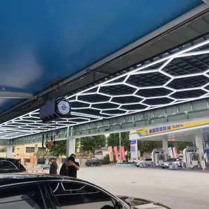 Lawaai Reactief Blad Gaming Zeshoekig Neon Meerkleurige Plafondverlichting Garage