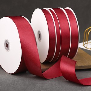 Nine-Colored Ribbon Satin Ribbon Burgundy 2A01 Wedding Gift Wrapping Classic Style Woven Polyester - Product Image 4
