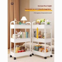 Étagère de rangement alimentaire multifonctionnelle en plastique pour cuisine, chariot mobile, étagère à livres à 5 niveaux, étagère de rangement pour collations, fruits et légumes