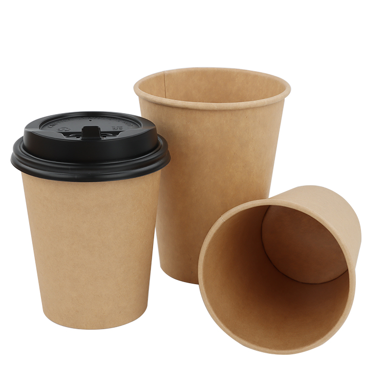 single wall biodegradable custom printed logo  coffee Disposable paper cups with lid