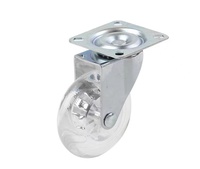 Roda Rem Putar Transparan 2 Inci 3 Inci 4 Inci 75mm PU/PVC untuk Kabinet Kontemporer, Kursi Kantor, Perabotan, Caster EFON EF968