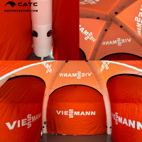 Carpa Inflable Personalizada CATC con Diseño de Araña |   Carpa para Eventos de Marca Roja y Blanca |   Pabellón de Exposiciones Estilo Viessmann |   Hermetico |   MOQ-1