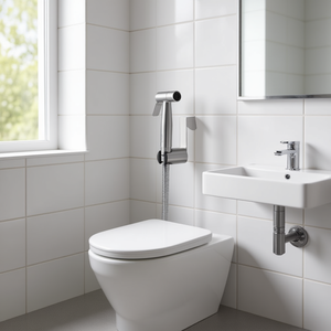 Pulvérisateur de bidet portatif pour toilettes, installation facile et design minimaliste, buse de pulvérisation murale en plastique pour couches en tissu - Product Image 2