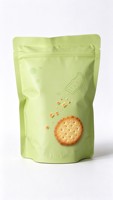 Sachets personnalisés refermables pour biscuits croustillants riches en protéines, idéaux pour les pauses quotidiennes et au bureau