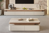 Table basse ronde de design italien, meubles de salon modernes et luxueux, meuble TV