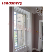 Landsharp Dernière fenêtre moderne en verre résistant aux ouragans Maison Salle de bain Fenêtres à double suspension Conceptions de gril en aluminium