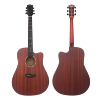Wholesale Cheap OEM ODM Full Size 41 Inch All Mahogany Steel String Acoustic Guitar Custom Logo Folk Musical Instrument