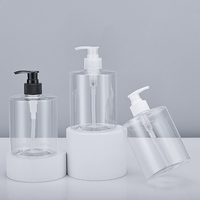 Bouteille de shampooing de gel douche de 500ml Bouteille de presse en plastique transparent PET