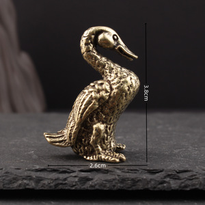 Par de Adornos de Pato Mandarín de Latón, 2 Piezas, Decoración Tradicional para Escritorio, Regalo para el Hogar u Oficina, Obra de Arte Artesanal - Product Image 4