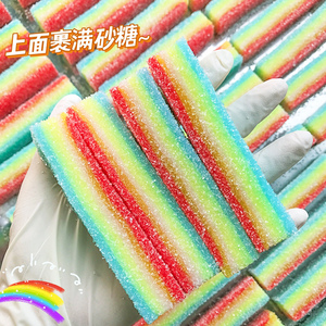 Jouet anti-stress souple et mâchable en TPR en forme de bandes arc-en-ciel pour enfants et adultes - Product Image 4