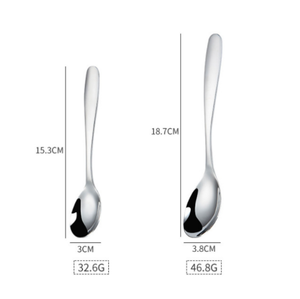 Cuchara de Sopa de Acero Inoxidable para Niños, Hogar y Restaurantes, Fondo Plano, Gran Capacidad, Cuchara para Postre, Buffet Chino, Cafetería, Espátula DFT18 - Product Image 4