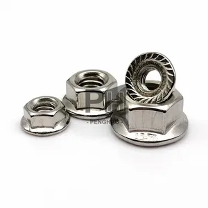 M3 M4 M5 M6 M8 M10 M12 High Quality Stainless Steel DIN6923 Hexagon Hex Head Serrated Spin lock Hex Flange Nut