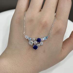 Collar con Colgante de Lazo de Plata de Ley S925 Wenchi, con Diamantes de Lujo, Versátil, Dulce, para Uso Diario, Estilo Instagram - Product Image 3