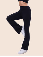 Pantalon large de yoga doublé polaire pour femme - Taille haute push-up, vêtement d'extérieur pour le sport, le fitness et les tenues décontractées évasées