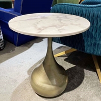 Meubles de style arabe de luxe, petite table basse en laiton antique, table d'appoint en marbre, ronde, à prix avantageux