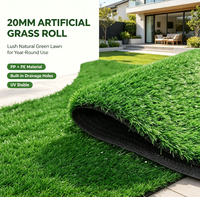 Gazon artificiel en rouleau de 20 mm, tapis synthétique pour aménagement paysager, pelouse verte pour jardin extérieur, cour, patio, pelouse pour animaux de compagnie