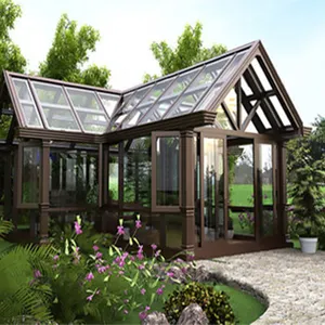 Modern Prefabricated House Villa Insulating Glass High Quality Glass House Odick Luxury Big Outdoor Sunroom 4 4 Seasons