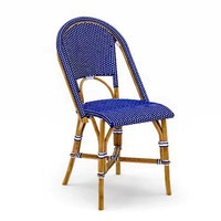 Chaise de bistrot empilable en rotin tressé style Parisien pour patio et jardin