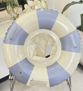 Nouvelle bouée de bain ultralégère et ronde gonflable avec poignée éponge Tube de natation anneau piscine flotteur PVC bleu enfant 70cm - Product Image 3