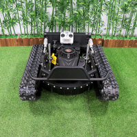 Mesin Pemotong Rumput Crawler Remote Control Harga Terjangkau Lebar Pemotongan 550MM Bertenaga Bensin untuk Segala Medan dan Kebun