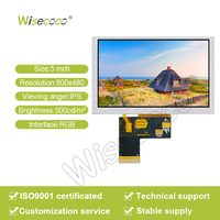 Wisecoco Écran Lcd haute luminosité 5 pouces 800*480 RGB 40 broches Ips Tft Module Uart Hmi pour lunettes VR Solution d'affichage