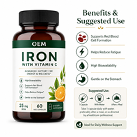 Capsules de suppléments de fer à marque privée OEM ODM, formule personnalisée, étiquetage et emballage pour les marques de suppléments et les programmes de bien-être en détail